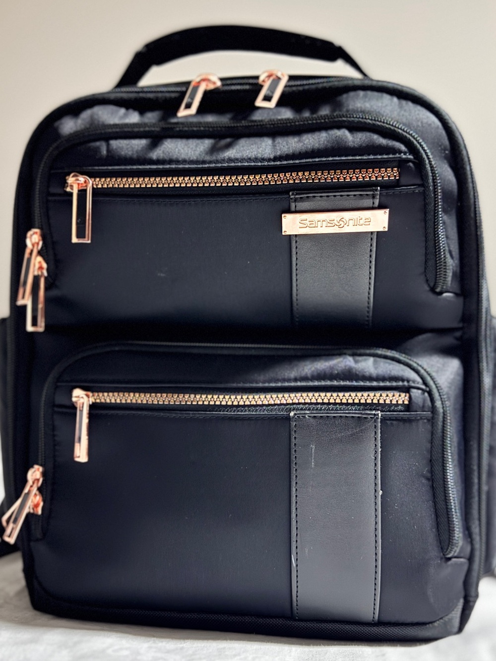 Samsonite Black Backpack with Rose Gold Hardware - Picture 7 of 8